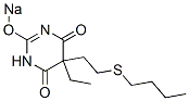 CAS 登录号：67050-65-1， 5-[2-(丁基硫代)乙基]-5-乙基-2-钠氧基-4,6(1H,5H)-嘧啶二酮