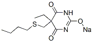 CAS 登录号:67050-71-9, 5-(丁基硫甲基)-5-乙基-2-钠氧基-4,6(1H,5H)-嘧啶二酮