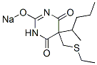 CAS 登录号：67051-16-5， 5-(乙硫基甲基)-5-(1-甲基丁基)-2-钠氧基-4,6(1H,5H)-嘧啶二酮