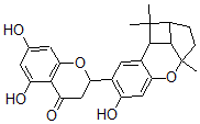 CAS 登录号：67172-84-3， 2-(1a,2,3,3a,8b,8c-六氢-6-羟基-1,1,3alpha-三甲基-4-氧杂-1H-苯并[f]环丁[cd]茚-7-基)-2,3-二氢-5,7-二羟基-4H-1-苯并吡喃-4-酮
