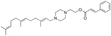 CAS 登录号：67210-63-3， 3-苯基丙烯酸 2-[4-(3,7,11-三甲基-2,6,10-十二碳三烯基)-1-哌嗪基]乙酯