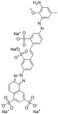 CAS 登录号：67875-23-4， 2-[4-[2-[4-[(3-氨基-2-甲氧基-5-甲基苯基)偶氮]-2-磺酸基苯基]乙烯基]-3-磺酸基苯基]-2H-萘并[1,2-d]三唑-6,8-二磺酸四钠
