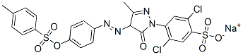 CAS 登录号：67923-65-3， 2,5-二氯-4-[4,5-二氢-3-甲基-4-[[4-[(P-甲苯基磺酰基)氧基]苯基]偶氮]-5-氧代-1H-吡唑-1-基]苯磺酸钠