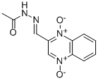 CAS 登录号:6795-27-3, 1-乙酰基-2-(2-喹喔啉基亚甲基)肼 1,4-二氧化物