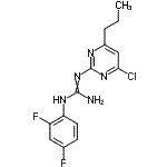 CAS 登录号:680214-82-8, 2-(4-氯-6-丙基-2-嘧啶基)-1-(2,4-二氟苯基)胍