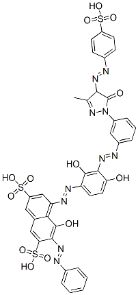 CAS#: 68134-18-9, 4-[[3-[[3-[[4,5-Dihydro-3-Methyl-5-Oxo-4-[(4-Sulfophenyl)Azo]-1H-Pyrazol]-1-Yl]Phenyl]Azo]-2,4-Dihydroxyphenyl]Azo]-5-Hydroxy-6-(Phenylazo)-2,7-Naphthalenedisulfonic Acid