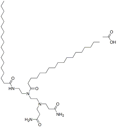 CAS#: 68214-52-8, N-[2-[Bis(3-Amino-3-Oxopropyl)Amino]Ethyl]-N-[2-(Stearoylamino)Ethyl]Stearamide Monoacetate