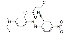 CAS 登录号：68214-65-3， 3-氯-N-[2-[(2-氰基-4-硝基苯基)偶氮]-5-(二乙基氨基)苯基]丙酰胺