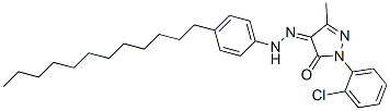 CAS 登录号：68239-62-3， 1-(2-氯苯基)-3-甲基-1H-吡唑-4,5-二酮 4-[(4-十二烷基苯基)腙]