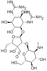 CAS#: 6835-00-3, N,N'-Bis(Aminoiminomethyl)-4-O-[2-O-(2-Deoxy-2-Methylamino-alpha-L-Glucopyranosyl)-3-C-Formyl-alpha-L-Lyxofuranosyl]-D-Streptamine