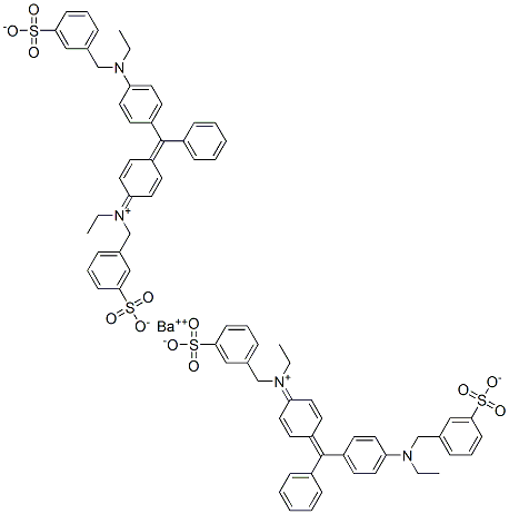 CAS 登录号:68399-73-5, N-乙基-N-(4-((4-(乙基((3-磺基苯基)甲基)氨基)苯基)苯基亚甲基)-2,5-环己二烯-1-亚基)-3-磺基-苯甲铵内盐钡盐