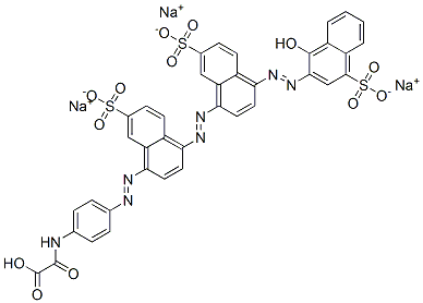 CAS#: 68400-56-6, Trisodium Hydrogen [[4-[[4-[[4-[(1-Hydroxy-4-Sulphonato-2-Naphthyl)Azo]-7-Sulphonato-1-Naphthyl]Azo]-7-Sulphonato-1-Naphthyl]Azo]Phenyl]Amino]Oxoacetate