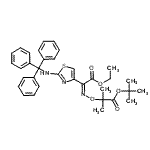 CAS 登录号：68672-65-1， 2-甲基-2-丙基2-{[(Z)-{2-乙氧基-2-氧代-1-[2-(三苯甲基氨基)-1,3-噻唑-4-基]亚乙基}氨基]氧基}-2-甲基丙酸酯