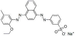 CAS 登录号：68959-00-2， 3-[[4-[(2-乙氧基-5-甲基苯基)偶氮]-1-萘基]偶氮]苯磺酸钠