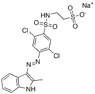 CAS 登录号：68959-19-3， 2-[[[2,5-二氯-4-[(2-甲基-1H-吲哚-3-基)偶氮]苯基]磺酰基]氨基]乙烷磺酸钠