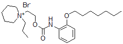 CAS 登录号:69336-54-5, 2-(1-丙基-3,4,5,6-四氢-2H-吡啶-1-基)乙基N-(2-庚氧基苯基)氨基甲酸酯溴化物
