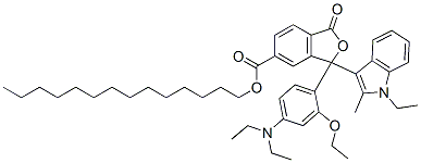 CAS 登录号：69898-65-3， 3-[4-(二乙基氨基)-2-乙氧基苯基]-3-(1-乙基-2-甲基-1H-吲哚-3-基)-1,3-二氢-1-氧代异苯并呋喃-5-羧酸十四烷基酯