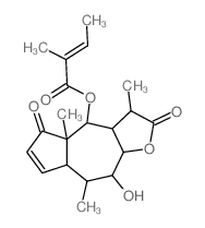 CAS 登录号：6995-10-4， (Z)-2-甲基-2-丁烯酸 [(3S)-2,3,3aalpha,4,4a,5,7aalpha,8,9,9aalpha-十氢-9beta-羟基-3beta,4abeta,8alpha-三甲基-2,5-二氧代薁并[6,5-b]呋喃-4alpha-基] 酯