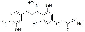 CAS 登录号:70413-07-9, (3,5-二羟基-4-(1-(羟基亚胺)-3-(3-羟基-4-甲氧基苯基)丙基)苯氧基)-乙酸单钠盐