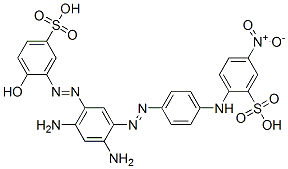 CAS 登录号：70660-47-8， 2-[[4-[[2,4-二氨基-5-[(2-羟基-5-磺基苯基)偶氮]苯基]偶氮]苯基]氨基]-5-硝基苯磺酸