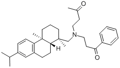 CAS 登录号:70776-86-2, (1R-(1alpha,4abeta,10aalpha))-4-(((7-异丙基-1,2,3,4,4a,9,10,10a-八氢-1,4a-二甲基菲-1-基)甲基)(3-氧代-3-苯基丙基)氨基)丁烷-2-酮
