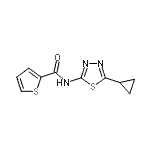 CAS 登录号：708210-05-3， N-(5-环丙基-1,3,4-噻二唑-2-基)-2-噻吩甲酰胺