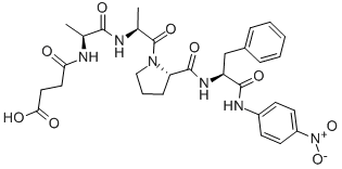 CAS 登录号：70967-97-4， 琥珀酰-丙氨酰-丙氨酰-脯氨酰-苯丙氨酰-对硝基苯胺