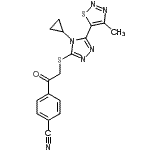 CAS 登录号：710279-69-9， 4-({[4-环丙基-5-(4-甲基-1,2,3-噻二唑-5-基)-4H-1,2,4-三唑-3-基]硫基}乙酰基)苯甲腈