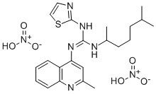 CAS 登录号：71079-51-1， 1-(1,5-二甲基己基)-2-(2-甲基-4-喹啉基)-3-(2-噻唑基)-胍二硝酸盐