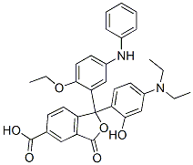 CAS 登录号：71799-70-7， 1-[4-(二乙基氨基)-2-羟基苯基]-1-[2-乙氧基-5-(苯基氨基)苯基]-1,3-二氢-3-氧代-5-异苯并呋喃羧酸
