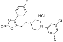 CAS 登录号:71923-04-1, 4-(2-(4-(3,5-二氯苯基)-1-哌嗪基)乙基)-5-(4-氟苯基)-1,3-二氧杂环戊烯-2-酮盐酸盐