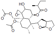 CAS 登录号：72160-84-0， [(1R,4R,4aR,5S,7R,8S,8aR)-8-[(3aR,6aS)-2,3,3a,4,5,6a-六氢呋喃并[5,4-b]呋喃-2-基]-5-乙酰氧基-4a-(乙酰氧基甲基)-3-羟基-7,8-二甲基螺[2,3,5,6,7,8a-六氢-1H-萘-4,2'-环氧乙烷]-1-基] (2S)-2-甲基丁酸酯