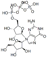 CAS 登录号：72490-81-4， [(2R,3S,4S,5R)-5-(2-氨基-6-氧代-3H-嘌呤-9-基)-3,4-二羟基四氢呋喃-2-基]甲基(羟基-膦酰氧基磷酰)氢磷酸酯