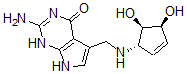 CAS 登录号：72496-59-4， 2-氨基-5-[[[(1S,4S,5R)-4,5-二羟基-1-环戊-2-烯基]氨基]甲基]-1,7-二氢吡咯并[3,2-e]嘧啶-4-酮