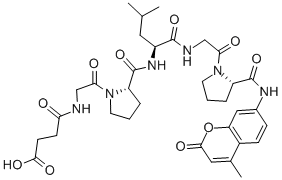 CAS 登录号：72698-36-3， 4-[[2-[(2S)-2-[[(2S)-4-甲基-1-[[2-[(2S)-2-[(4-甲基-2-氧代苯并吡喃-7-基)氨基甲酰]吡咯烷-1-基]-2-氧代乙基]氨基]-1-氧代戊烷-2-基]氨基甲酰]吡咯烷-1-基]-2-氧代乙基]氨基]-4-氧代丁酸