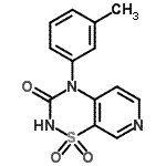 CAS 登录号：72810-61-8， 4-(3-甲基苯基)-2H-吡啶并[4,3-e][1,2,4]噻二嗪-3(4H)-酮1,1-二氧化物