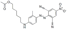 CAS 登录号：72828-64-9， 2-[丁基-[4-(2,6-二氰基-4-硝基苯基)偶氮-3-甲基苯基]氨基]乙基乙酸酯