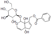 CAS 登录号：73248-91-6， [(1S)-7-[(苯甲酰氧基)甲基]-1,4a,5,7aalpha-四氢-4aalpha,5alpha-二羟基环戊二烯并[c]吡喃-1-基]beta-D-吡喃葡萄糖苷