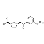 CAS 登录号：733740-28-8， (1R,3S)-3-[2-(3-甲氧基苯基)-2-氧代乙基]环戊烷羧酸