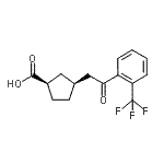 CAS 登录号：733740-45-9， (1R,3S)-3-{2-氧代-2-[2-(三氟甲基)苯基]乙基}环戊烷羧酸