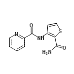 CAS 登录号：733806-30-9， N-(2-氨基甲酰-3-噻吩基)-2-吡啶甲酰胺