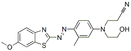 CAS 登录号：73384-74-4， 3-[(2-羟基乙基)[4-[(6-甲氧基苯并噻唑-2-基)偶氮]-3-甲基苯基]氨基]丙腈