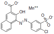 CAS 登录号:73385-04-3, 4-(4-氯-3-磺基苯基)偶氮-3-羟基-2-萘甲酸锰盐(1:1)