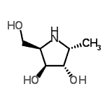 CAS 登录号：734531-46-5， (2R,3S,4S,5R)-2-(羟基甲基)-5-甲基-3,4-吡咯烷二醇