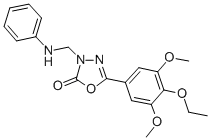 CAS 登录号：73484-55-6， 5-(4-乙氧基-3,5-二甲氧基苯基)-3-[(苯基氨基)甲基]-1,3,4-恶二唑-2-酮