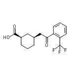 CAS 登录号：735275-40-8， (1R,3S)-3-{2-氧代-2-[2-(三氟甲基)苯基]乙基}环己烷羧酸