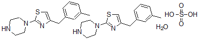 CAS#: 73553-68-1, ((Methyl-3 benzyl)-4 thiazolyl-2)-1 piperazine hemisulfate hemihydrate