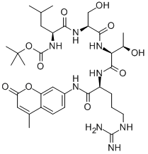 CAS 登录号：73554-93-5， 叔丁氧羰基-亮氨酰-丝氨酰-苏氨酰-精氨酸-4-甲基香豆基-7-酰胺