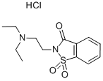 CAS 登录号:73698-51-8, 2-(2-二乙基氨基乙基)-1,1-二氧代-1,2-苯并噻唑-3-酮盐酸盐