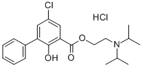 CAS#: 73728-80-0, 2-(5-Chloro-2-Hydroxy-3-Phenylbenzoyl)Oxyethyl-Di(Propan-2-Yl)Azanium Chloride